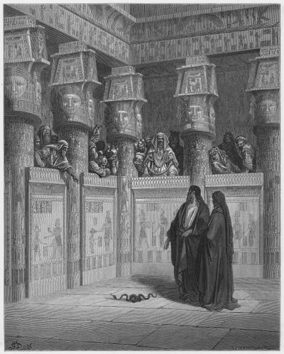 Moisés y Aarón ante el faraón de Gustave Dore